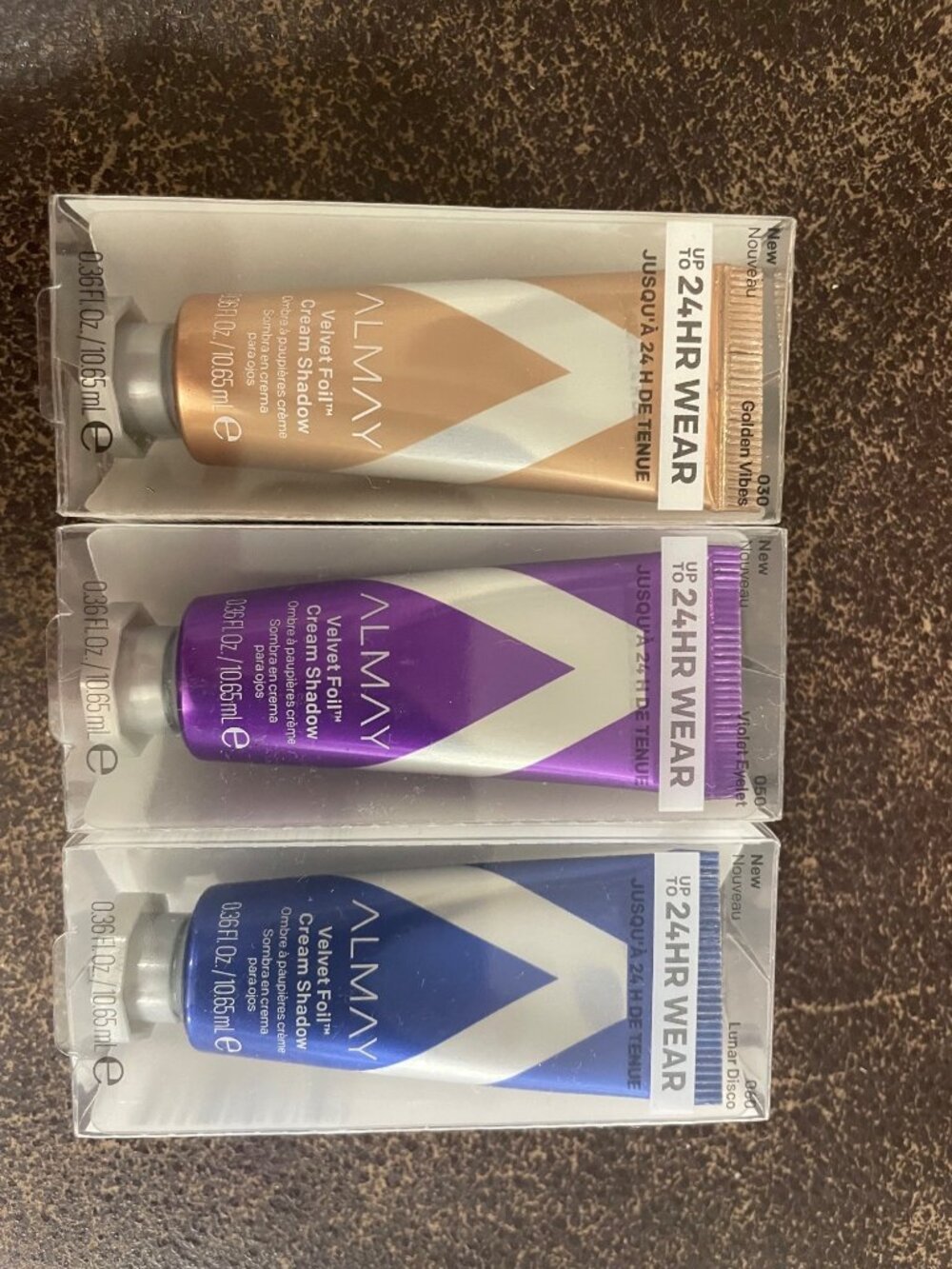 Almay Velvet Foil Cream Shadow Bundle Lot of 3 New Sealed